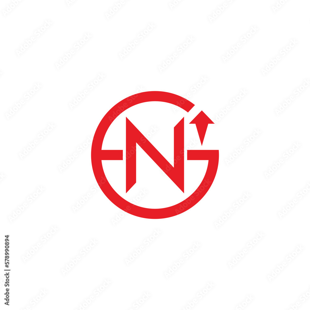letter gn arrow up simple geometric logo vector letter gn arrow up simple geometric logo vector