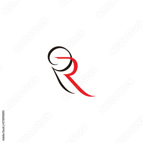 letter pr abstract curves logo vector