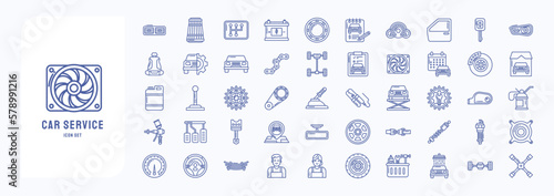 Car parts and service icon set