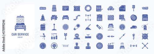 Car parts and service icon set