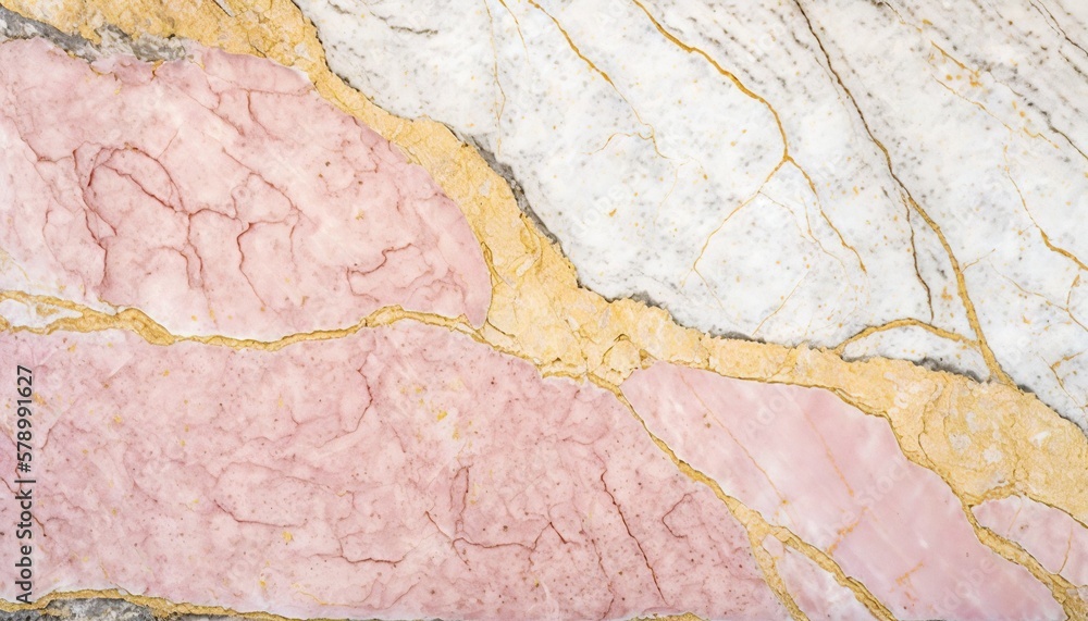 Pink and white marble with golden veins background. Generative AI Pink and white marble with golden veins background. Generative AI