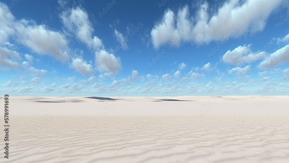 desert with a clear blue sky, natural scenery. generative ai
