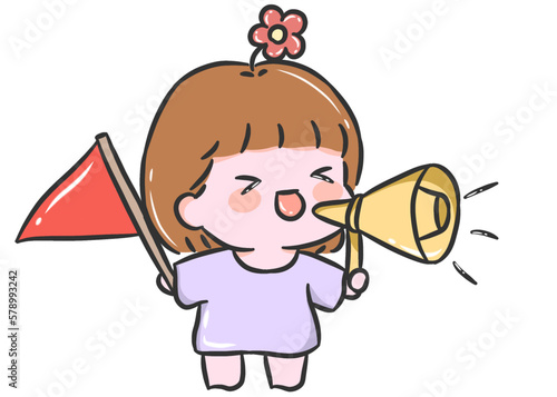 little child with a megaphone