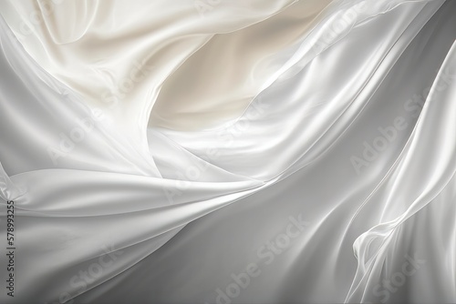 Unveiling the Elegance: Exploring the Idea of Luxury through White Silk Fabric Texture, Generative AI.