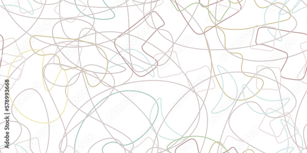 Fototapeta premium Chaotic Simple Seamless Pattern Textile One Line