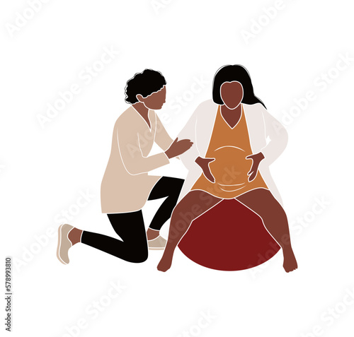 Doula an experienced medical assistant for a pregnant woman	