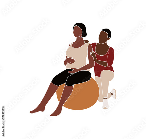 Doula an experienced medical assistant for a pregnant woman	