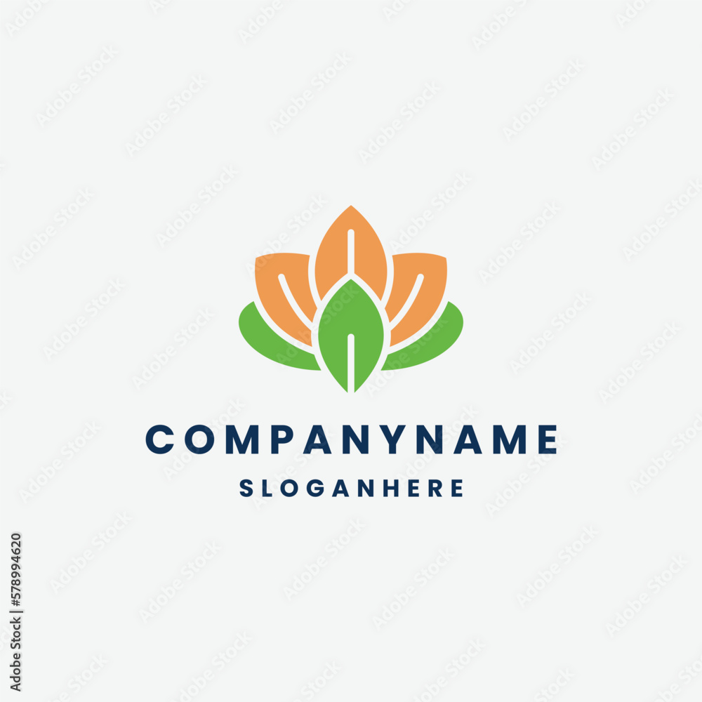 Leaf lotus logo template vector illustration design Leaf lotus logo template vector illustration design
