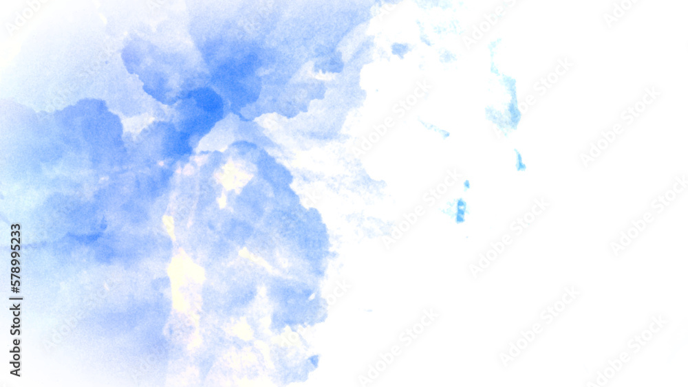 blue water splash watercolor background. white, blue color grunge texture. 
