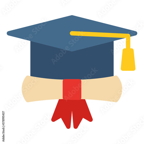 Toga hat with certificate icon
