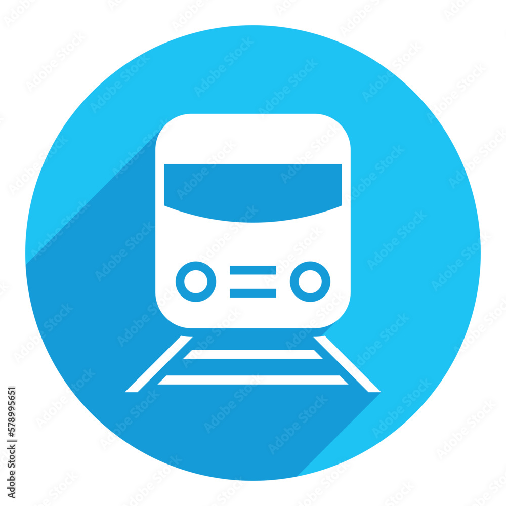 Train flat icon. long shadow design. blue background. Train flat icon. long shadow design. blue background.