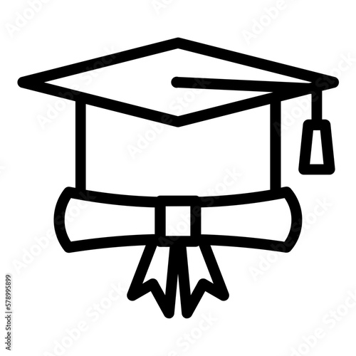 Toga hat with certificate icon