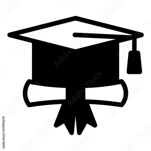 Toga hat with certificate icon