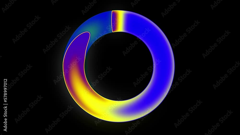 Seamless loop rotating colorful psychedelic ring on black background. Circular shaped logo animation Seamless loop rotating colorful psychedelic ring on black background. Circular shaped logo animation