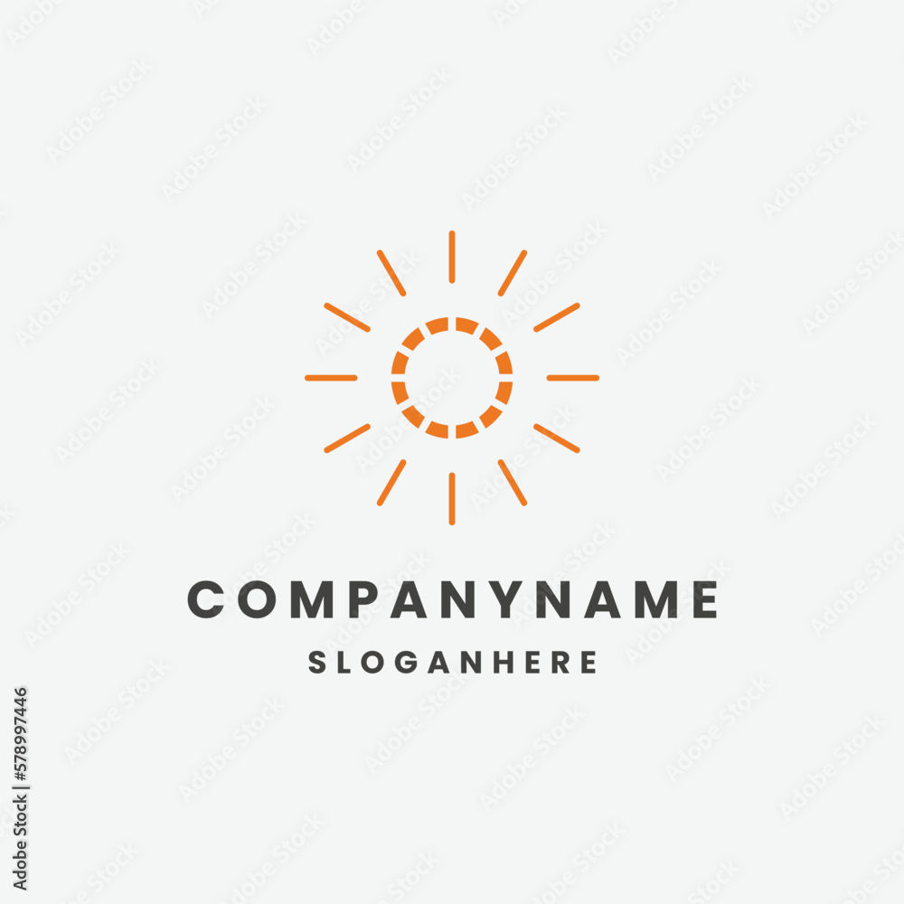 Sun Abstract logo template vector illustration design