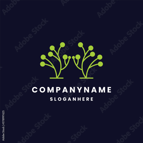 Tree tech logo template vector illustration design