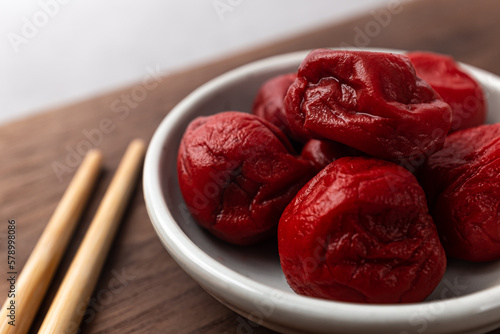 Sweet and salty umeboshi with salted chinese plums