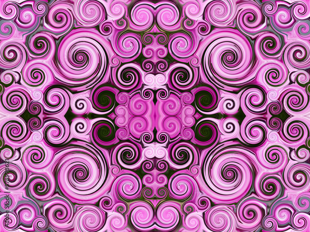 Symmetrische Fliese mit Ornamentmuster mit vielen Spiralen