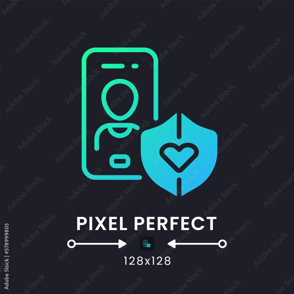 Personal Safety app blue solid gradient desktop icon on black. Prevent