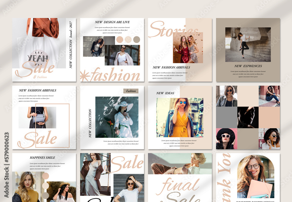 Fashion Social Media Post Layout Stock Template | Adobe Stock