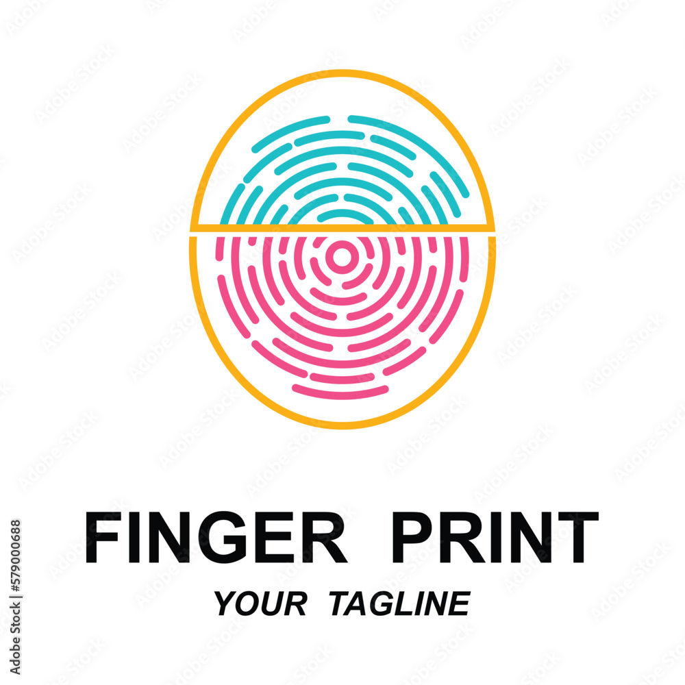 fingerprint identification logo with slogan template fingerprint identification logo with slogan template