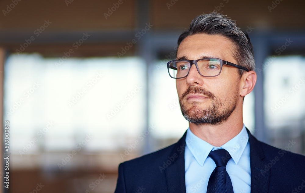 Fototapeta premium Self confidence is essential for success. a confident businessman in an office.