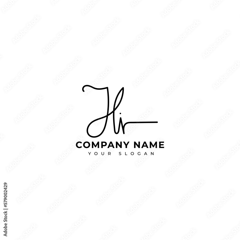 Hi Initial signature logo vector design