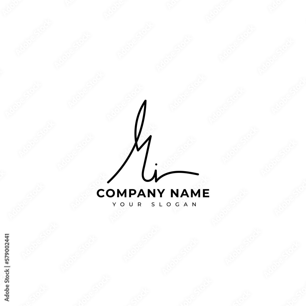 Mi Initial signature logo vector design Mi Initial signature logo vector design
