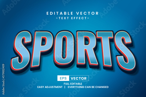 Sport day event vector text effect editable
