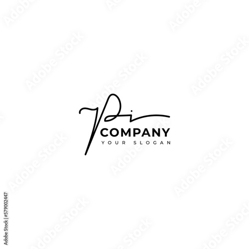 Pi Initial signature logo vector design