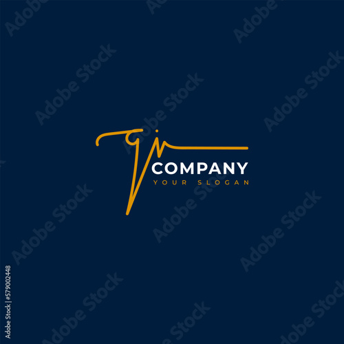 Qi Initial signature logo vector design