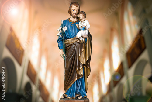 Photos Saint Joseph and baby Jesus catholic image