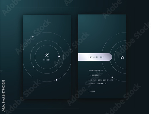 Dark Green Army Vertical Business Card Editable Template	
