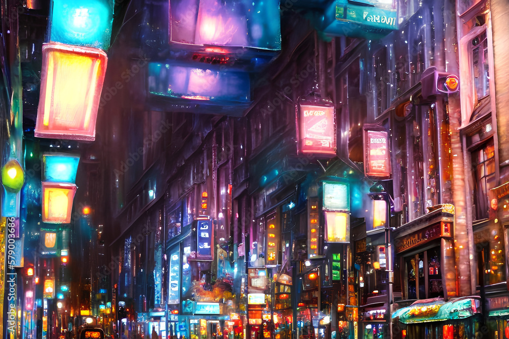 Streets in the Big City Generative AI Art