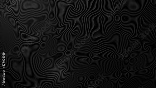 Black background with a pattern of wave (3D Rendering)