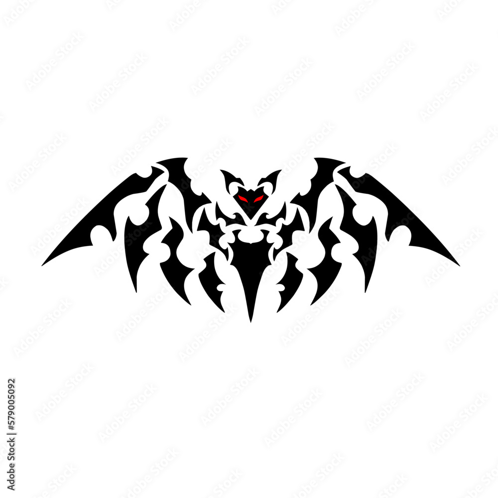 Illustration vector graphic of tribal art bat symbol Illustration vector graphic of tribal art bat symbol