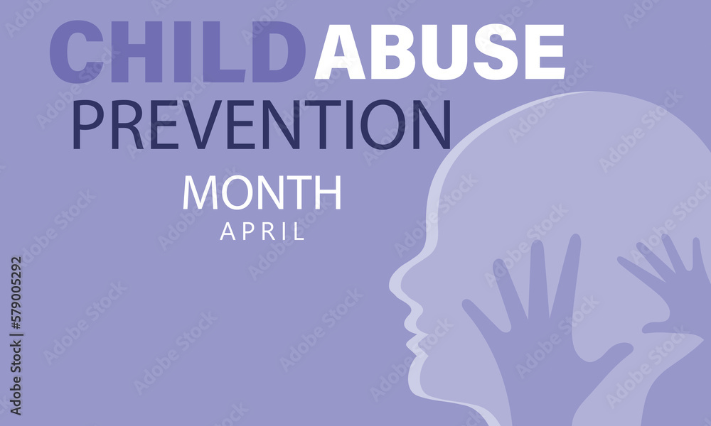 April is  National Child abuse prevention and awareness month. Template for background, banner, card, poster 
