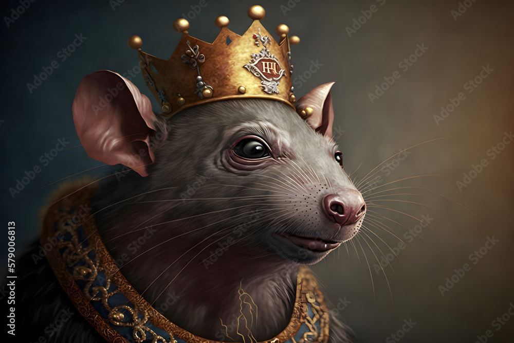 rat king medieval portrait, neural network generated art. Digitally  generated image. Not based on any actual person, scene or pattern. Stock  Illustration