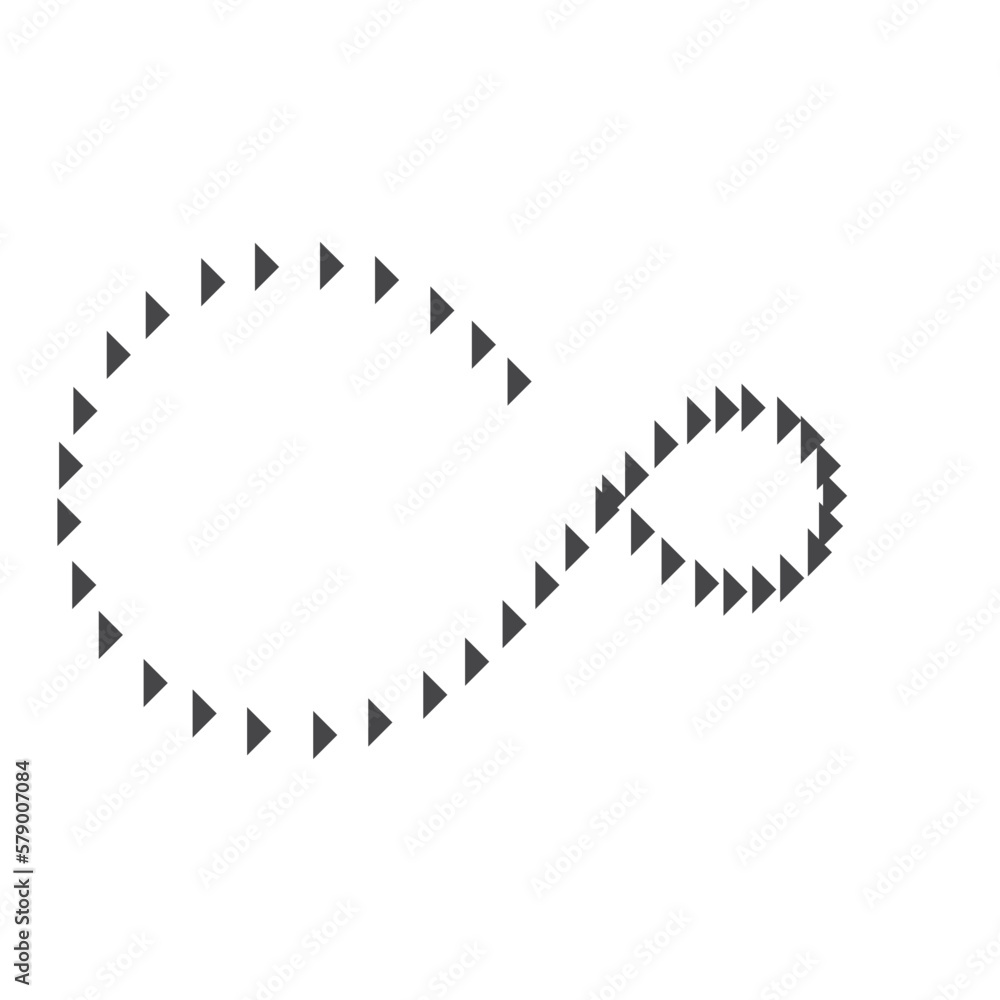 Triangle shape dotted arrow shape infinity icon symbol vector illustration Triangle shape dotted arrow shape infinity icon symbol vector illustration