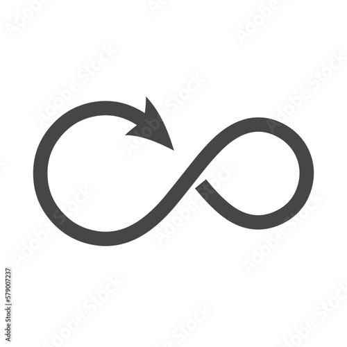arrow shape infinity symbol icon vector illustration 