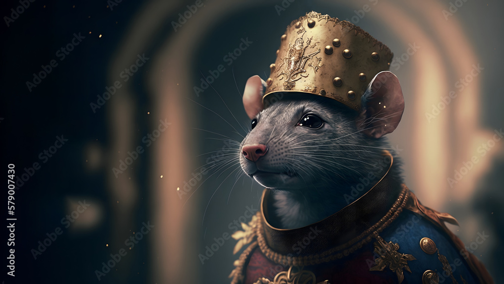 Premium Photo  Rat king medieval portrait neural network generated art