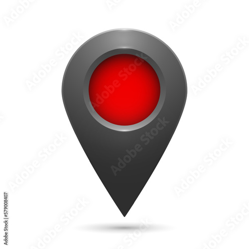 Free Download The geolocation icon is gray with highlights and a red insert on a white background. Realistic geolocation map pin code icon. Vector illustration. - GFXLoad