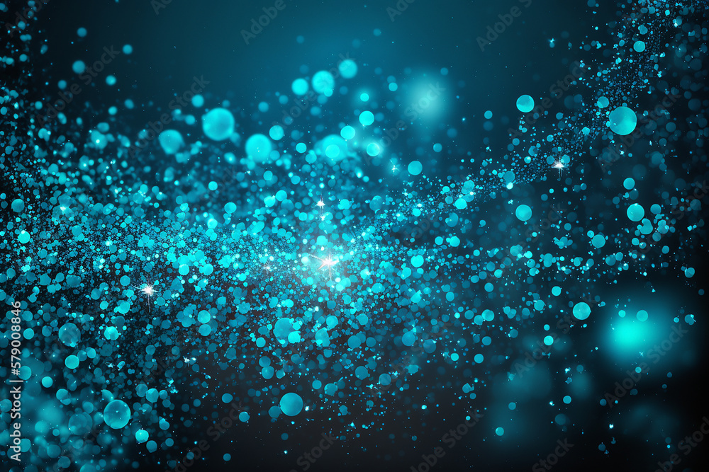 Blue cosmic glitter lights background, AI creation Stock Illustration ...