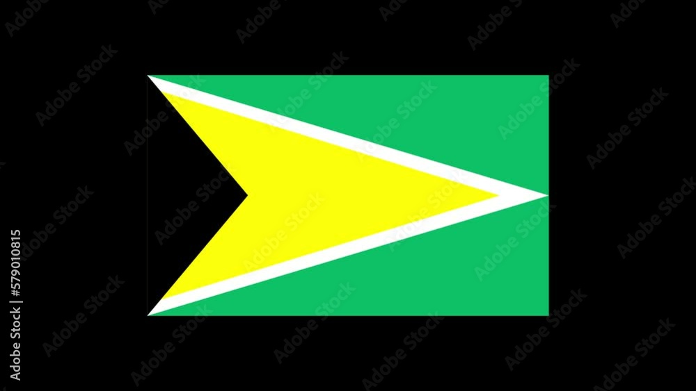 Guyana flag animation green screen chroma key background 4K motion graphics