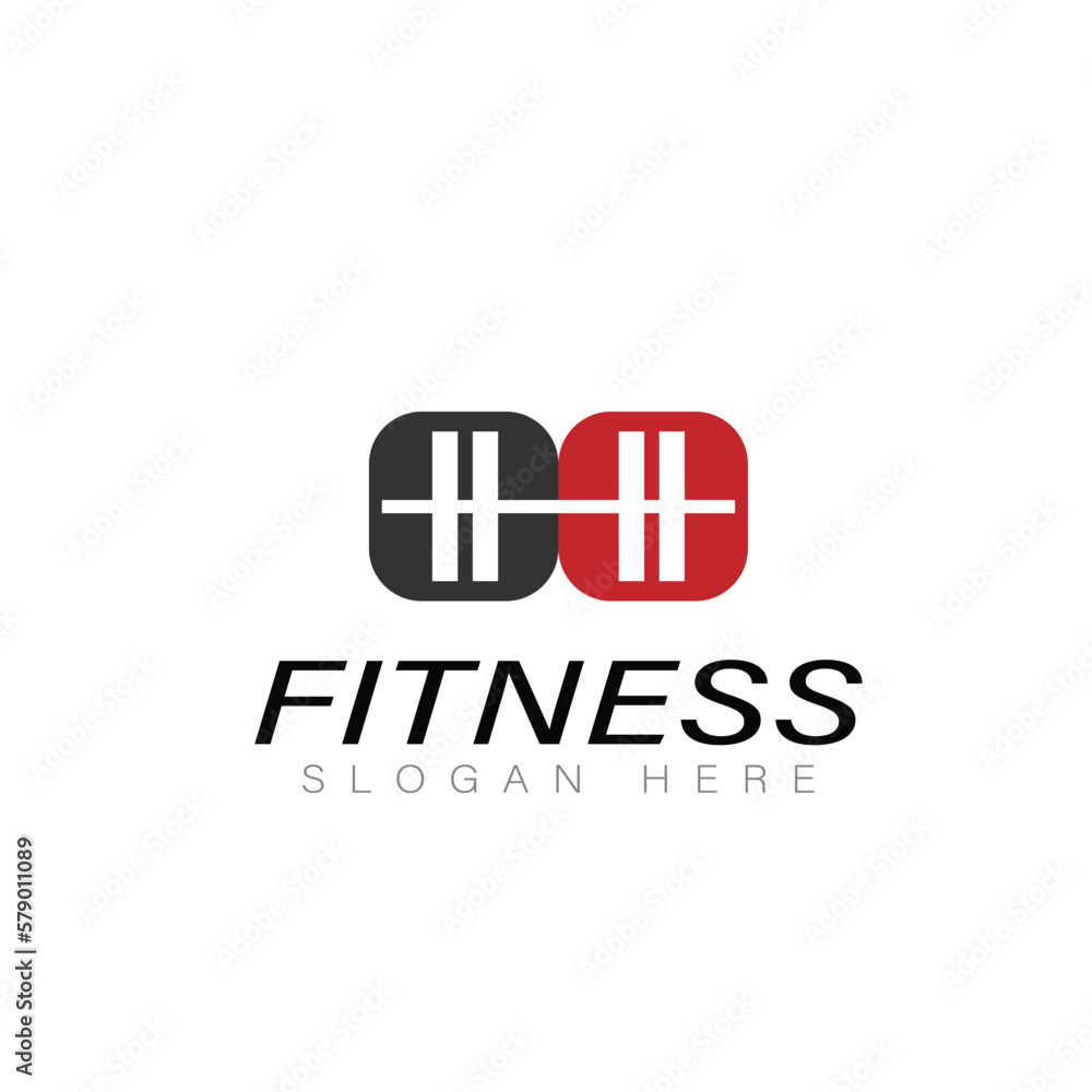 Obraz premium Fitness Gym logo design template with exercising athletic