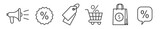 Sales vector line icons - thin line icon collection on white background