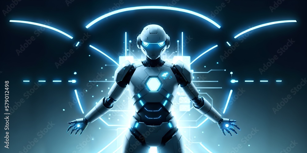 Ai robot Background created with generative ai technology, 