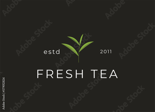 Tea leaf logo design template. icon for tea shop, tea store, packaging product.
