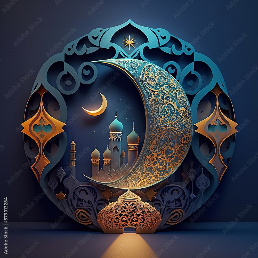 Islamic Background for Ramadan and Eid Celebration created with ...