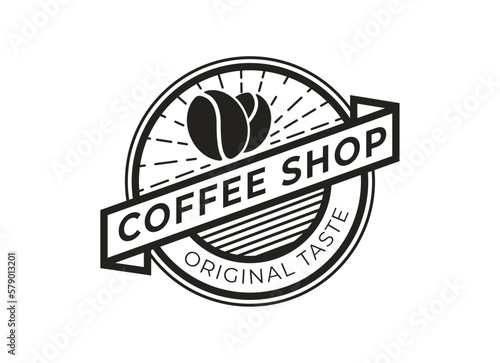 Vintage classic coffee shop logo vector